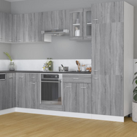 vidaXL Hanging Glass Cabinet Lyon Grey Sonoma 60x31x60 cm Engineered Wood