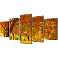 Canvas Wall Print Set Maple 100 x 50 cm