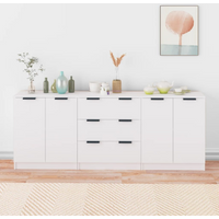 vidaXL 3 Piece Sideboards White Engineered Wood