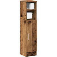 vidaXL Bathroom Cabinet with Roll Holder Old Wood 20.5x22x90 cm