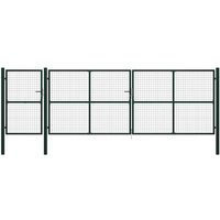 vidaXL Garden Gate Steel 500x150 cm Green