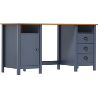 vidaXL Desk Hill Grey 150x50x74 cm Solid Pine Wood
