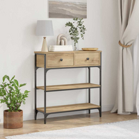 vidaXL Console Table Artisan Oak 72.5 x 25 x 75 cm Engineered Wood