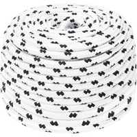 vidaXL Braided Boat Rope White 8 mmx25 m Polyester