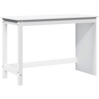 vidaXL Desk White 112 x 50 x 75 cm Solid Pine Wood