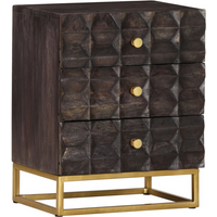 vidaXL Bed Cabinet Black 40x30x50 cm Solid Mango Wood