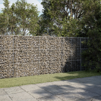 vidaXL Gabion Basket with Cover 300x50x150 cm Galvanised Iron