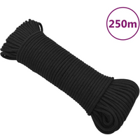 vidaXL Boat Rope Full Black 5 mm 250 m Polypropylene