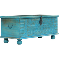 vidaXL Storage Chest Solid Mango Wood Blue 100x40x41 cm