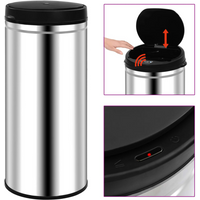 vidaXL Automatic Sensor Dustbin 80 L Stainless Steel