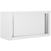 vidaXL Kitchen Wall Cabinet with Sliding Doors 90x40x50 cm Stainless Steel