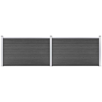 vidaXL Fence Panel Set WPC 353x105 cm Black