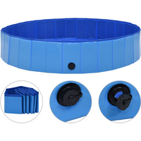vidaXL Foldable Dog Swimming Pool Blue 160x30 cm PVC