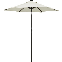 vidaXL Garden Parasol with LED Lights Sand 200x211 cm Aluminium