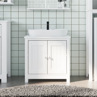 vidaXL Bathroom Sink Cabinet BERG White 60x34x59 cm Solid Wood Pine