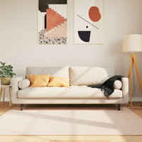 vidaXL Rug Print Cream 170 x 120 cm Polyester and PVC