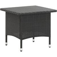 vidaXL Tea Table Black 50x50x47 cm Poly Rattan