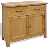 vidaXL Sideboard 90x33.5x83 cm Solid Oak Wood