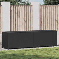 vidaXL Garden Storage Box Poly Rattan 200x50x60 cm Black