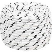 vidaXL Braided Boat Rope White 12 mmx25 m Polyester