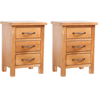 vidaXL Nightstands 2 pcs 40x30x54 cm Solid Oak Wood