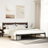 vidaXL Bed Frame without Mattress with Headboard Brown Oak 190x200 cm
