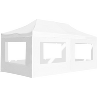vidaXL Professional Folding Party Tent with Walls Aluminium 6x3 m White