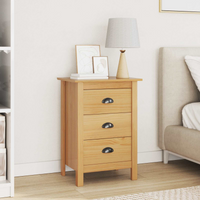 vidaXL Bedside Cabinet Honey Brown 46 x 35 x 65 cm Solid Pine Wood