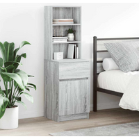 vidaXL Bedside Cabinet Grey Sonoma 39x35x125 cm Engineered Wood