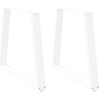 vidaXL Dining Table Legs V-Shape 2 pcs White 70x(72-73.3) cm Steel