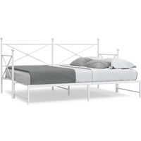 vidaXL Daybed with Trundle without Mattress White 80x200 cm Steel