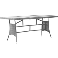 vidaXL Garden Table Black 170x80x74 cm Poly Rattan