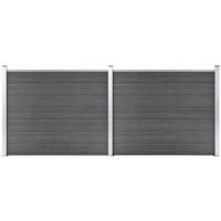 vidaXL Fence Panel Set WPC 353x146 cm Black