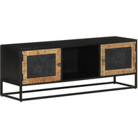 vidaXL TV Cabinet 110x30x40 cm Solid Wood Mango and Iron