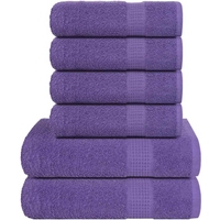vidaXL 6 Piece Towel Set "FROGN" Purple 360 gsm