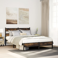 vidaXL Bed Frame without Mattress with Headboard Sonoma Oak 160x200 cm