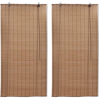 vidaXL Bamboo Roller Blinds 2 pcs Brown 120 x 220 cm