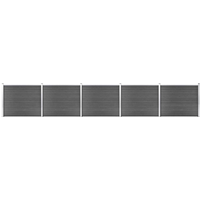 vidaXL Fence Panel Set WPC 872x146 cm Black