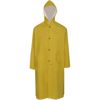 vidaXL Waterproof Heavy-duty Long Raincoat with Hood Yellow XXL