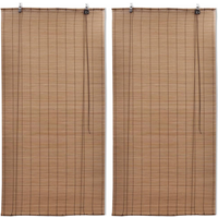 vidaXL Bamboo Roller Blinds 2 pcs 80 x 160 cm Brown