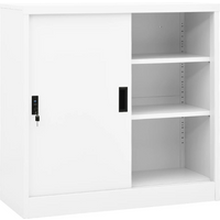 vidaXL Office Cabinet with Sliding Door White 90x40x90 cm Steel