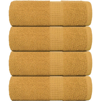 vidaXL Wash Towels "FROGN" 4 pcs Gold 30x30 cm 360 gsm