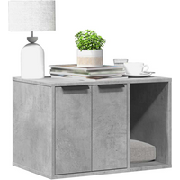 vidaXL Cat Litter Box Enclosure Concrete Grey 60x40x40 cm Engineered Wood