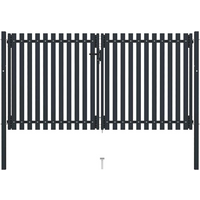 vidaXL Double Door Fence Gate Steel 300x150 cm Anthracite