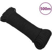 vidaXL Boat Rope Full Black 4 mm 500 m Polypropylene