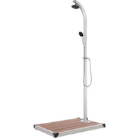vidaXL Garden Shower with Brown Base 220 cm Aluminium