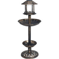 vidaXL Decorative Birdbath with Solar Powered LED Lights Plastic