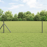 vidaXL Fence Post 2 pcs Grey 100 cm Powder-coated steel