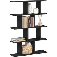 vidaXL Wall Cube Shelf 12 Compartments Black Engineered Wood