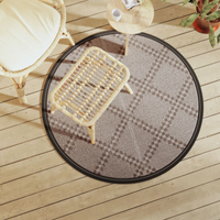vidaXL Outdoor Carpet ARAKIL Brown Ø120 cm PP
